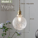 Axyaa Vintage Clear Glass Brass Pendant Light for Kitchen Dining Bedroom