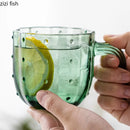 Axya Cactus Glass Mug: Creative Drinkware for Home, Kitchen, and Breakfast