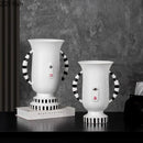 Axyaa Ceramic Abstract Face Vase for Desk Decor and Floral Arrangement