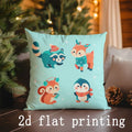 Axyaa Christmas Animals & Festive Patterns Pillow Covers for Sofa, Bedroom, Car