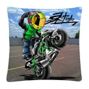 Axyaa Stunt Motorcycle Cartoon Soft Plush Cushion Cover Pillow Case