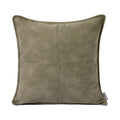 Axyaa Farmhouse Cross-Stitch Green Leather Cushion for Castle Sofa