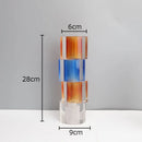 Axyaa Crystal Cylinder Glass Vase for Desk Decoration and Floral Arrangement