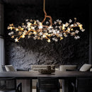 Axyaa Luxury Crystal Branch Chandelier for Villa Living Room, All Copper Elegant Design