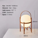 Axyaa Zen Wood LED Desk Lamp with Glass Shade for Home Décor Lighting Fixtures