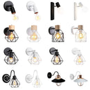 Axyaa Vintage LED Wall Sconce Industrial Loft Iron Cage Lampshade Bedside Light