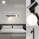 Axyaa Brass Bedside Wall Lamp Spot Light Fixture with Universal Joint, Vertical & Horizontal Installation