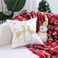 Axyaa Christmas Letter Pillow Cover Gold Holly Jolly Snowflake Soft Cushion Cover