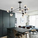 Axyaa Retro Industrial Magic Bean Glass Chandelier LED Loft Dining Living Room
