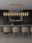 Axyaa Luxury Gold Chandeliers for Living Room in America with Glass Crystals and LED Lighting