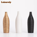 Axyaa Ceramic Flower Vase: Creative Threaded Needle Mouth Floral Display Arrangement