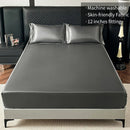 Axyaa Silk Satin King Fitted Sheet Set with Elastic Band - Soft & Silky Bed Cover