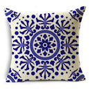 Axyaa Blue & White Porcelain Pattern Pillowcase - Sofa Decor 40cm/45cm/50cm