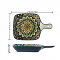 Axyaa Bohemian Ceramic Square Plate for Snacks and Fruits