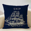 Axyaa Marine Cotton Fish Cushion Cover 45x45CM Square Home Decor Pillow Case