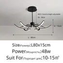 Axyaa Octopus LED Chandelier: Matte Black/White Finish, Dimmable Pendant Lighting
