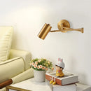 Axyaa Adjustable Nordic Wall Lamp for Bedroom, Gold/Black LED Fixture