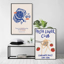 Axyaa Cartoon Cupcake Coffee Club Canvas Print for Kitchen Wall Art Decor