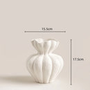 Axyaa White Frosted Grain Bud Vase: Ceramic Floral Arrangement Handicraft