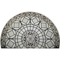 Axyaa Semi-circle Ethnic Floral Floor Mat: Retro Art, Geometric Design, Stain-resistant Rug