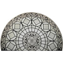 Axyaa Semi-circle Ethnic Floral Floor Mat: Retro Art, Geometric Design, Stain-resistant Rug