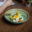 Axyaa Retro Flame Ceramic Bowl: Thick Serving & Pasta Salad Bowl for Molecular Cuisine