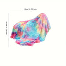 Axyaa Rainbow Faux Fur Blanket: Cozy, Fluffy, Warm for Couch & Bed