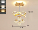Axyaa LED Circular Dimmable Chandelier for Modern Living Spaces