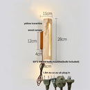 Axyaa Nordic LED Wall Lamp Sconce Wood Canopy Column Terrazzo Mirror Light