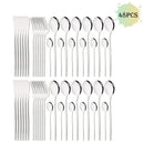 Axyaa Stainless Steel Cutlery Set - 32 Piece Western Flatware Silverware Kit