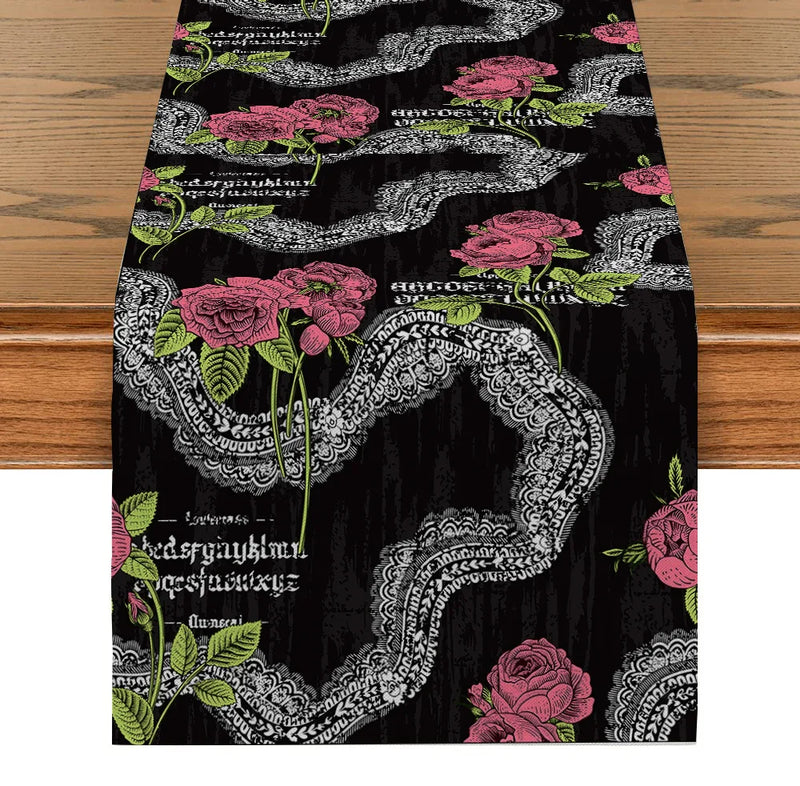 Rose Table Runner by Axyaa - Elegant European Style for Dining, Wedding, Party Decor