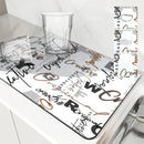 Axyaa Artistic Drying Mat for Kitchen Counter, Non-Slip Absorbent Placemat