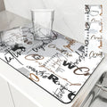 Axyaa Artistic Drying Mat for Kitchen Counter, Non-Slip Absorbent Placemat