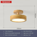 Axyaa Nordic Wooden LED Ceiling Light: Minimalist Round Macaron Design