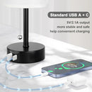 Axyaa White Table Lamp with USB Charging Port and Pull Chain - Night Light for Bedroom