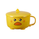 Axyaa Cute Dinosaur Stainless Steel Noodle Bowl with Lid - Portable Lunch Box