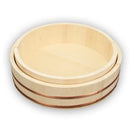 Axya Copper Edge Basin Bowl Set for Bibimbap Sushi, Sashimi Mixing in Wooden Barrel