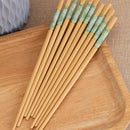 Axyaa Bamboo Chopsticks - Celadon Printed Set for Home Use