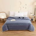 Axyaa Blue Washed Cotton Summer Quilt for Comfortable Skin-Friendly Bedroom
