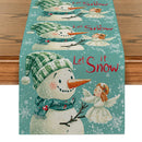 Axyaa Snowman Girl Angel Table Runner - Festive Dining Decor for Christmas