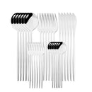 Axyaa 30-Piece Stainless Steel Cutlery Set: Knife, Fork, Spoon, Silverware Flatware Kit
