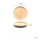 Axyaa Solid Wood Round Tea Plate for Desserts, Fruits, and Snacks