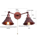 Axyaa Industrial Vintage LED Wall Light - 2 Heads Gold Loft Iron Lamparas De Pared