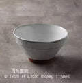 Axyaa Bamboo Hat Large Ceramic Noodle Soup Bowl Commercial Potluck Household Supply
