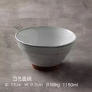 Axyaa Bamboo Hat Large Ceramic Noodle Soup Bowl Commercial Potluck Household Supply