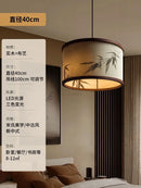 Axyaa Bamboo Leaf Ink Pendant Lights for Bedroom, Tea Room, and Study