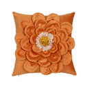 Axyaa Velvet Flower Cushion Cover in Yellow Blue White Pink, Handmade Luxury Pillowcase
