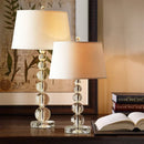 Axyaa Modern White Crystal Ball Table Lamp, LED E27 Desk Light for Living Room
