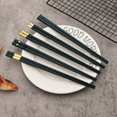 Axyaa Green Alloy Chopsticks 10 Pairs for Sushi Noodles & Chinese Korean Cuisine