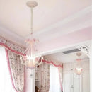 Axyaa Pink Rose Bouquet Chandelier for Girls Bedroom